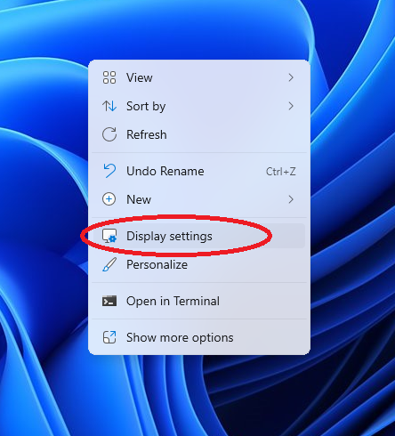 Open Display Settings