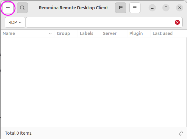 Remmina Add New Connection