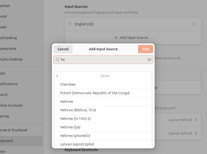 Filtering Input Sources