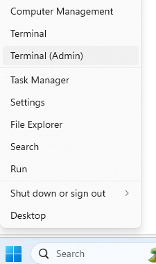 Open Terminal as Administrator